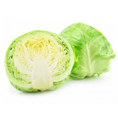 Repollo verde mitad