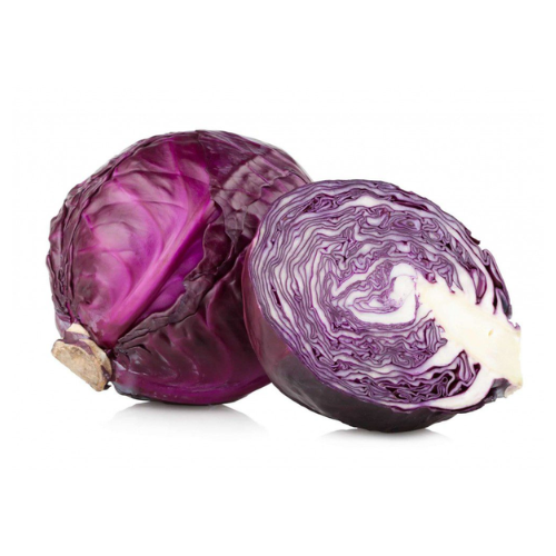 Repollo morado mitad